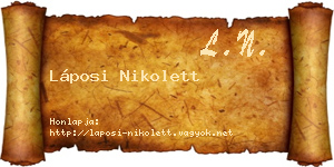 Láposi Nikolett névjegykártya